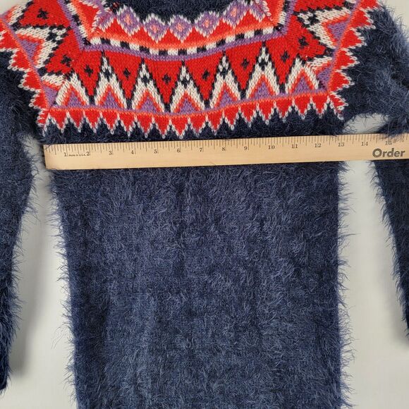 Gap Kids Winter Dress Fair Isle Sweater Tunic Navy Blue Girl Size S (6-7) NWT - Picture 4 of 10